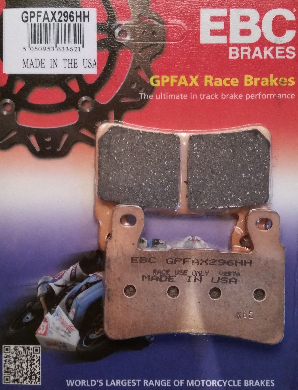 EBC Brakes GPFAX Sintered Road Race Brake Pads Front - GPFAX296HH EBC Brakes GPFAX Sintered Road Race Brake Pads Front - GPFAX296HH